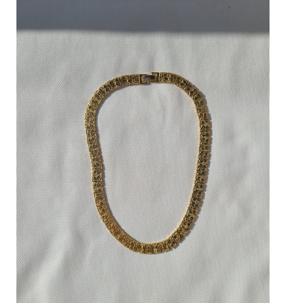 Gold Tone Butterfly Nugget Chain 17" Necklace